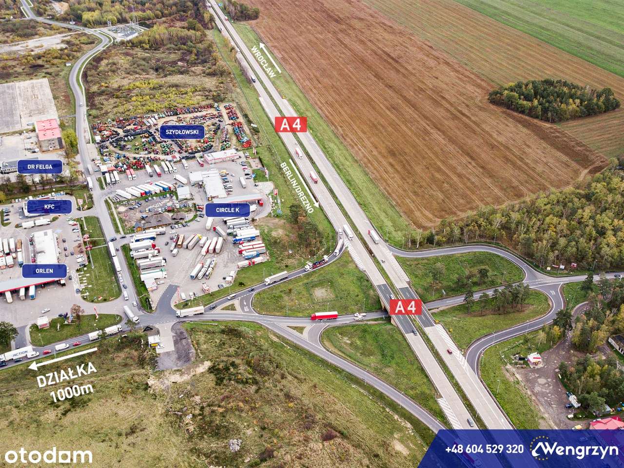 Autostrada A4, teren inwestycyjny 45,68 ha z PNB! media,idealny dojazd - Pełny obrazek: 3/13