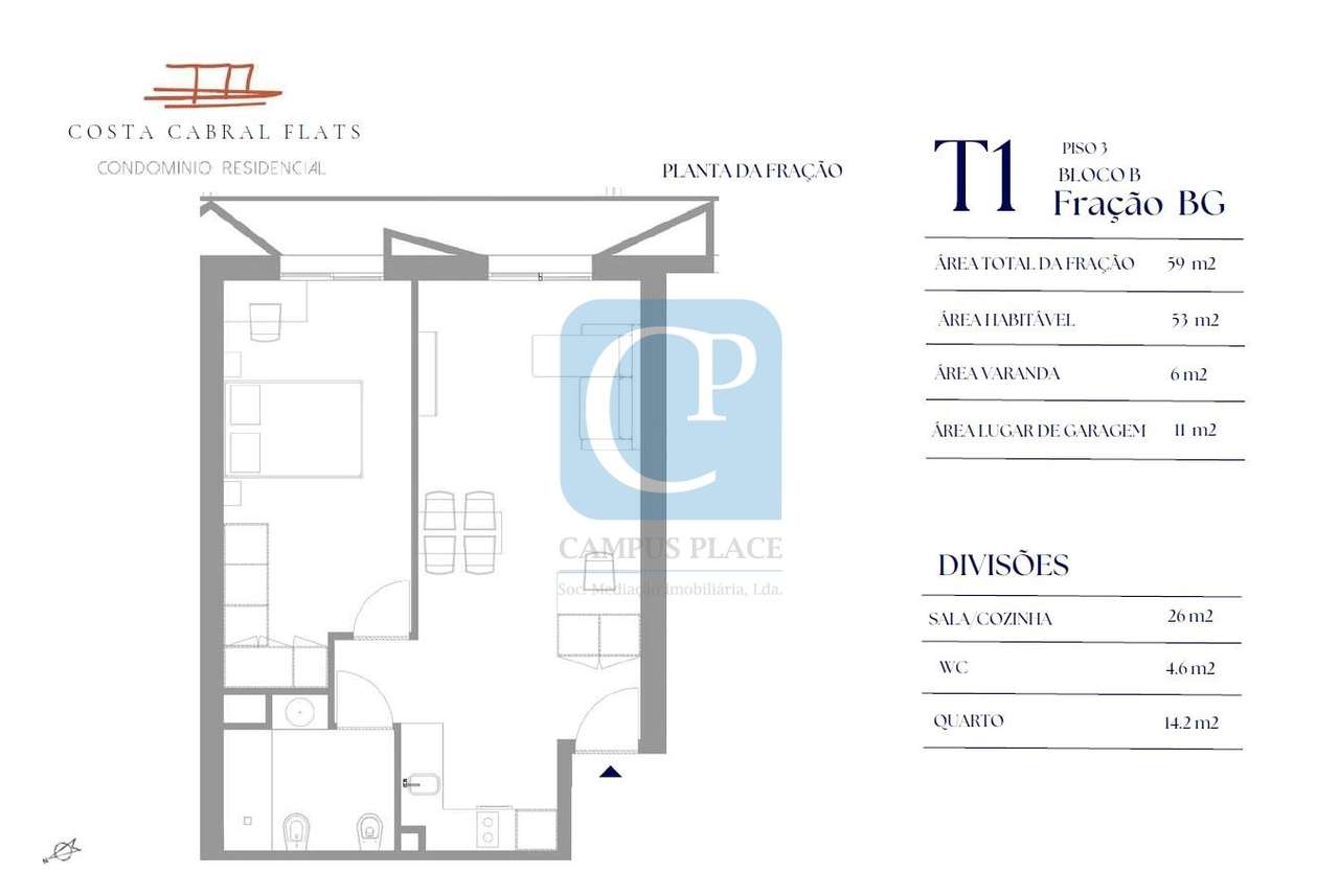 Apartamento T1 no Empreendimento Costa Cabral Flats, Paranhos, Porto-3