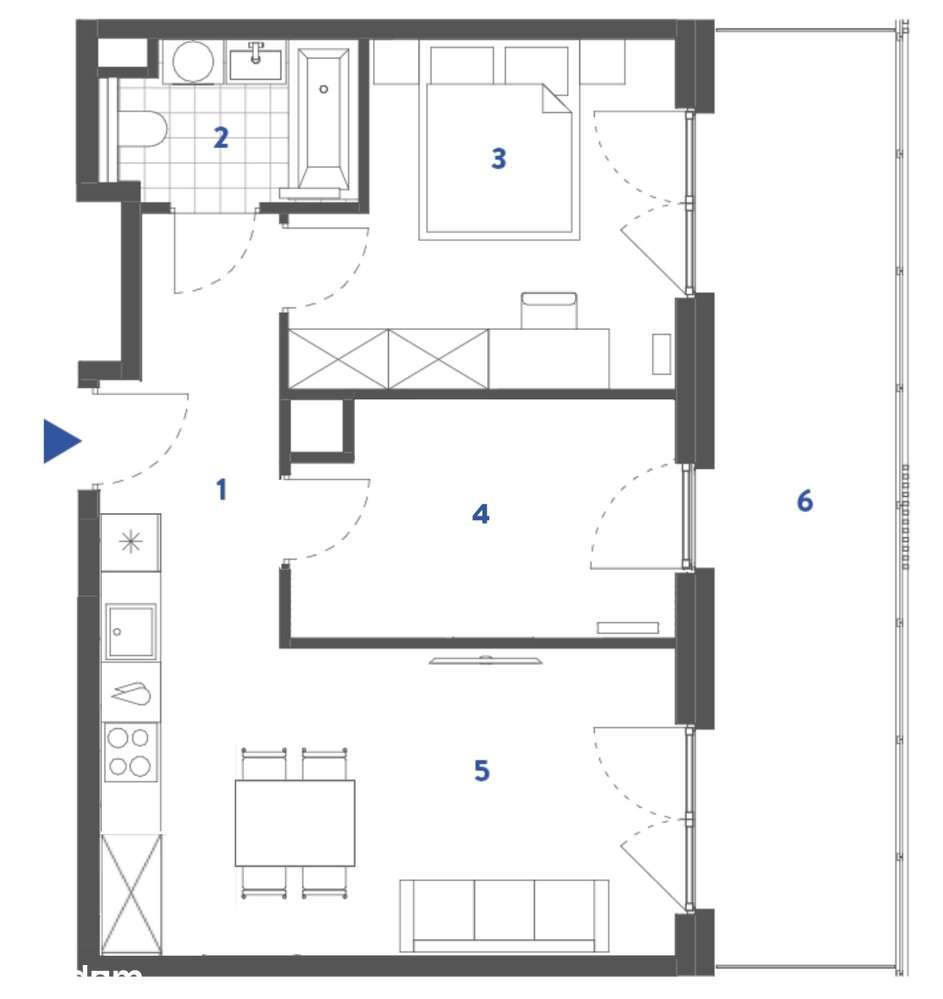 Mieszkanie w budynku o podwyższonym standardzie 49,49 m² taras 17 m²-4