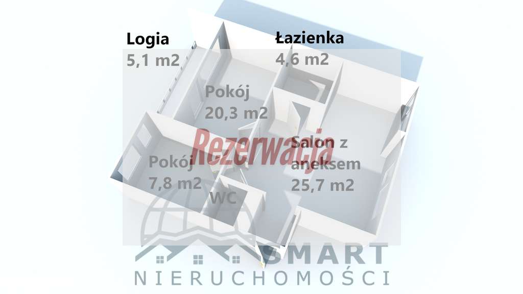 Rezerwacja !!! Duży Balkon Przestronne 3 pokojowe-16