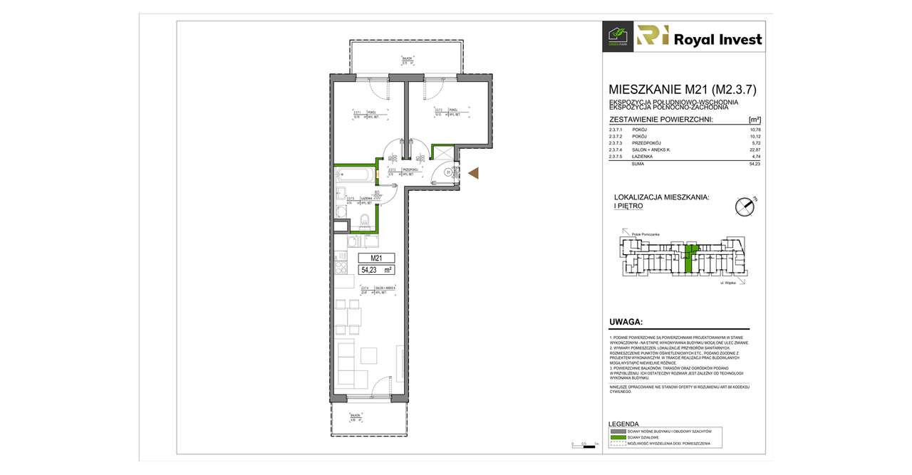 Green Park  | mieszkanie 3-pok. | B21 - Pełny obrazek: 2/7