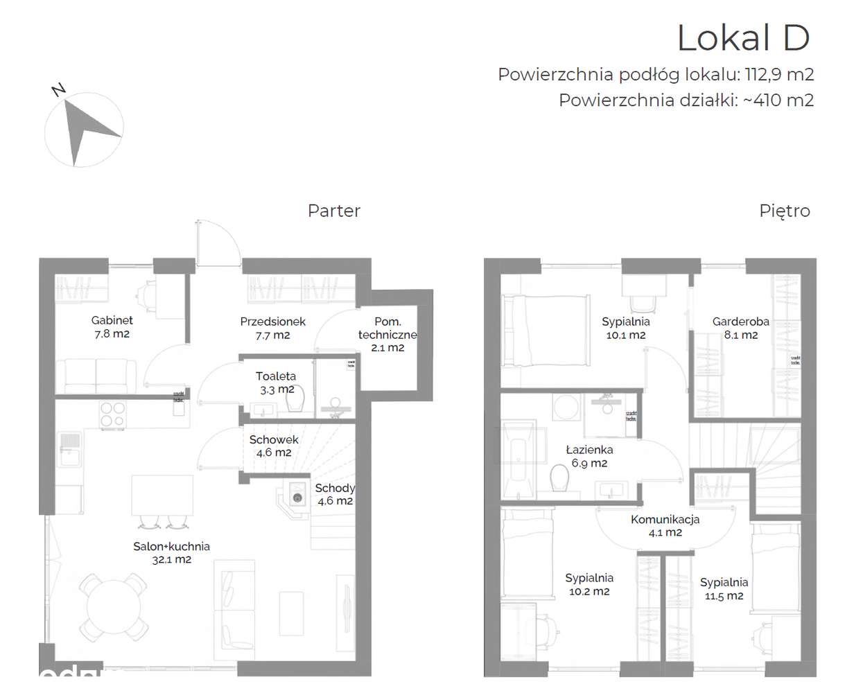 Mała Podkowa 4 — domy premium 113 m², ogród, pompa ciepła,WKD Otrębusy - Pełny obrazek: 5/12