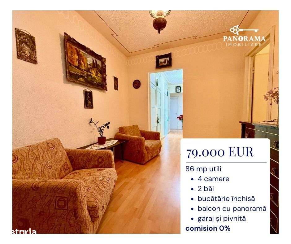 Apartament spațios cu 4 camere, vedere panoramică și garaj - Imagine principală: 2/17