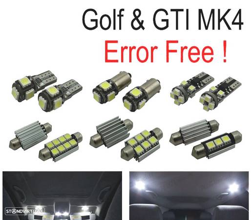 KIT COMPLETO DE 15 LAMPADAS LED INTERIOR PARA VOLKSWAGEN VW GTI GOLF 4 MK4 MKIV 99-05 - 1