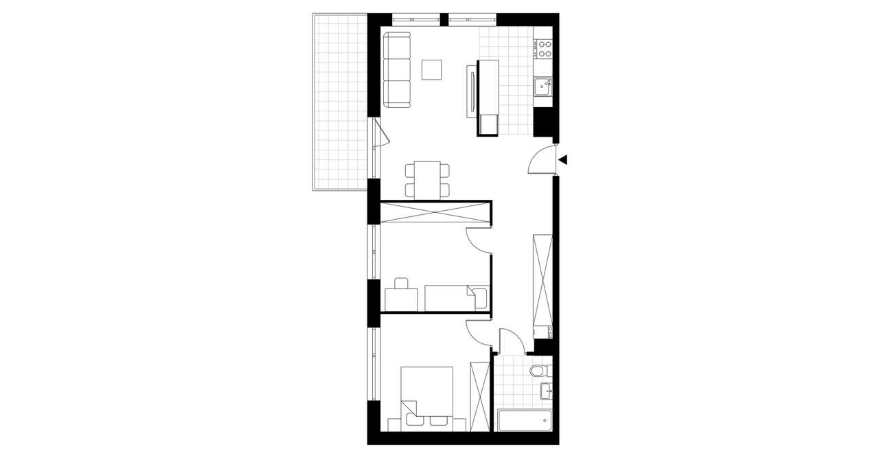 3-pokojowe mieszkanie 65m2 + balkon - Pełny obrazek: 3/8