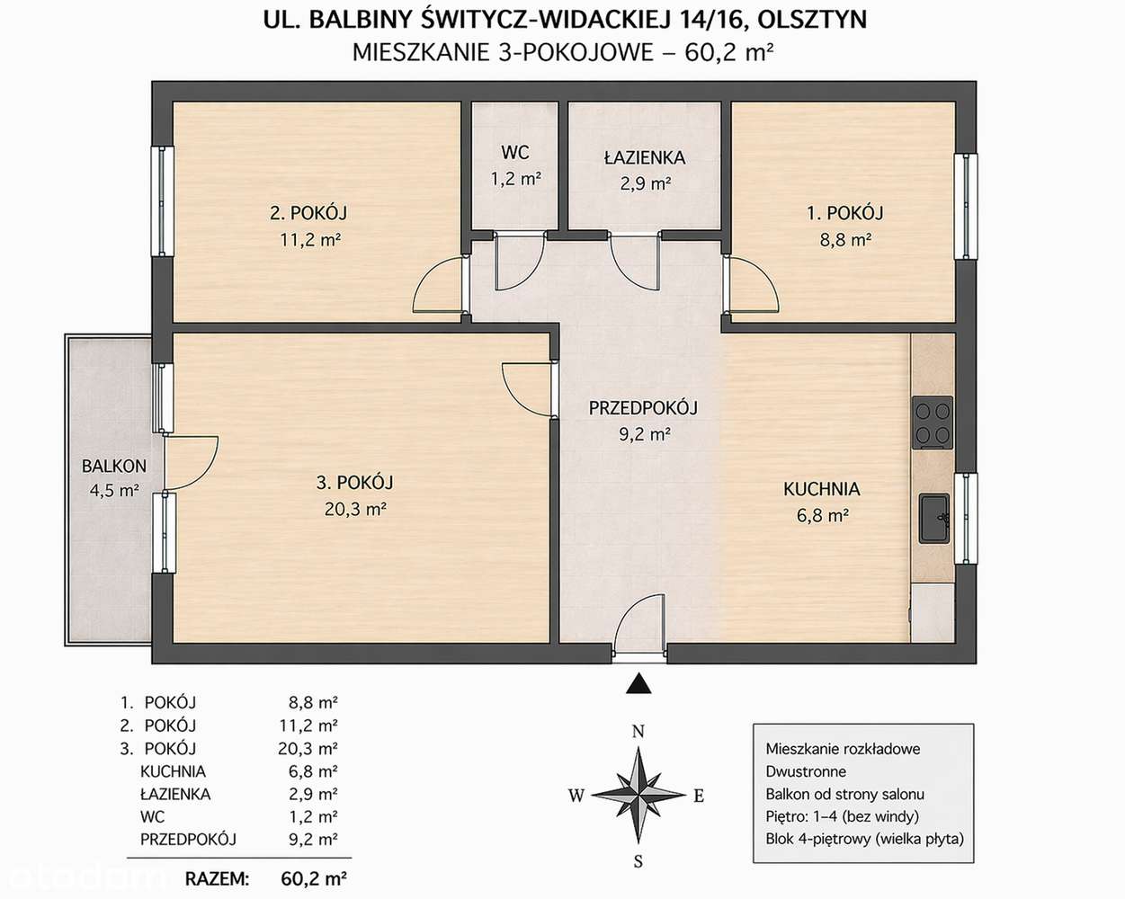 Przestronne mieszkanie - cisza, zieleń i pełna infrastruktura