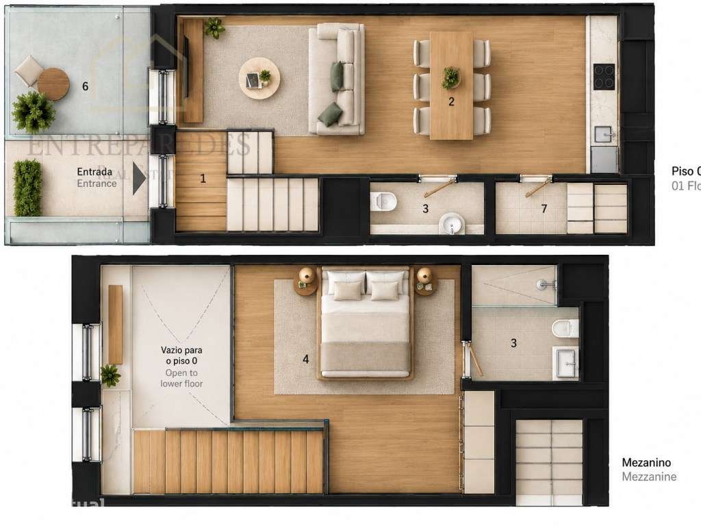 LOFT T1 com mezzanine e jardim para comprar em Cedofeita, Porto-15