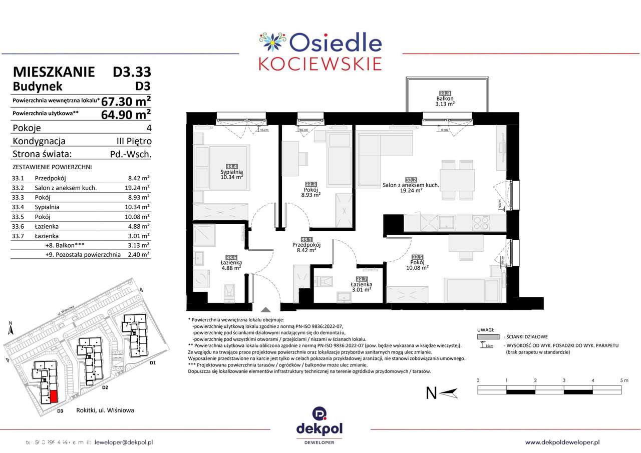 4-pokojowe mieszkanie 64m2 + balkon Bez Prowizji - Pełny obrazek: 2/7
