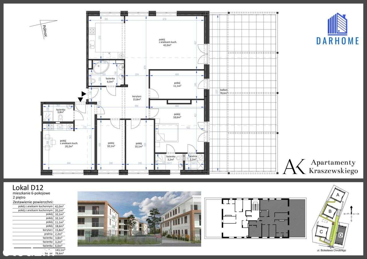 6-pokojowe mieszkanie 142m2 + balkon Bez Prowizji - Pełny obrazek: 2/9