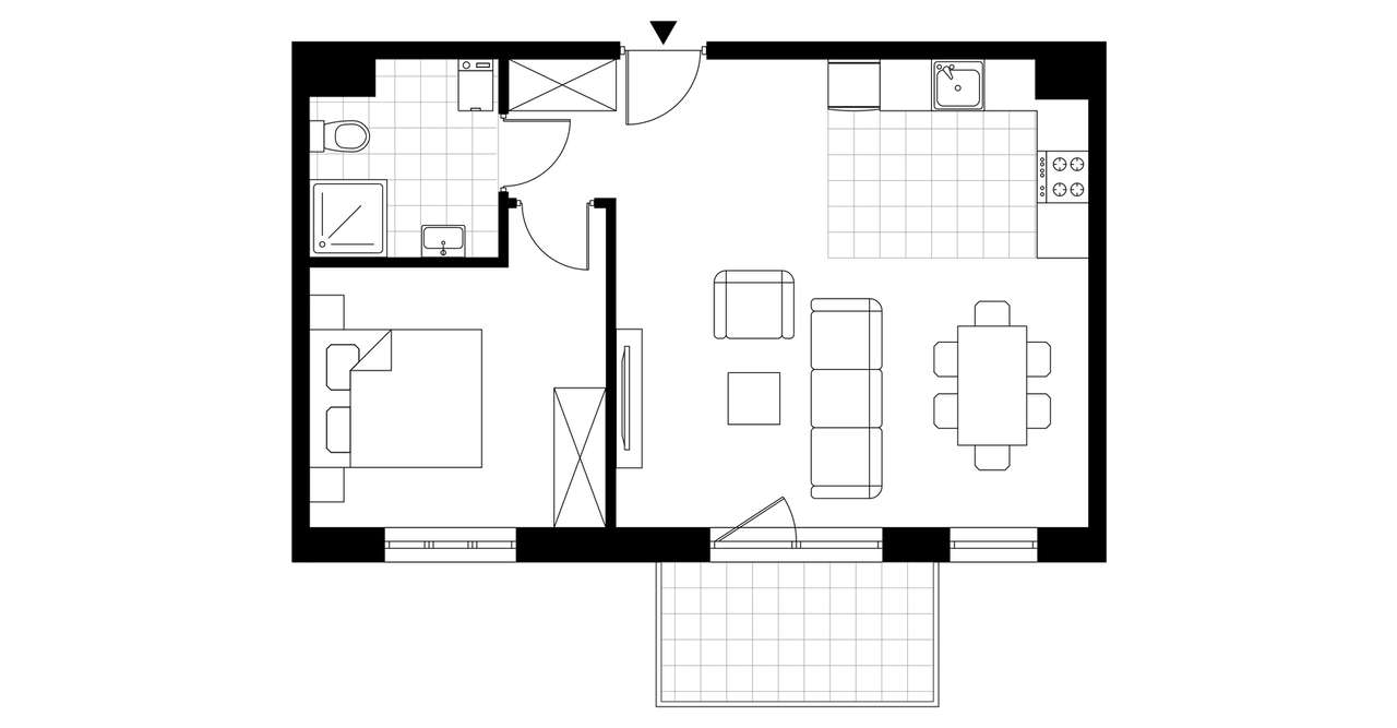 2-pokojowe mieszkanie 47m2 + balkon Bezpośrednio - Pełny obrazek: 4/9