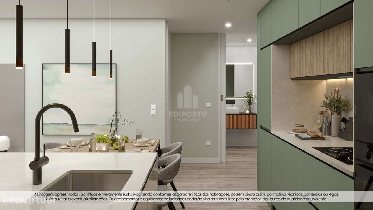 Apartamento T1, com varanda e lugar de garagem junto ao GaiaShopping - Grande imagem: 3/12