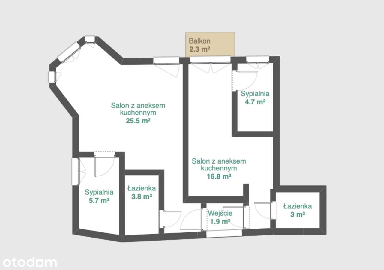 2 mieszkania dwupokojowe w jednym | Gotowiec inwestycyjny | Pakiet 2M-8