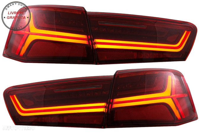 Stopuri Full LED Audi A6 4G C7 (2011-2014) Red Clear Facelift Design Semnalizare S- livrare gratuita - 1
