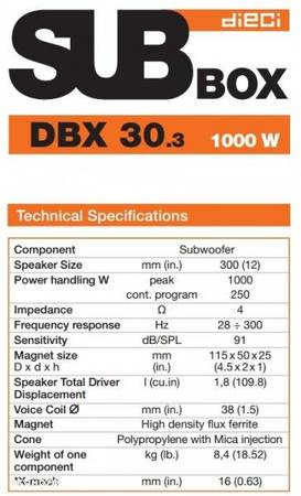 HERTZ DBX 30.3 SKRZYNIA BASOWA 1000W - 2