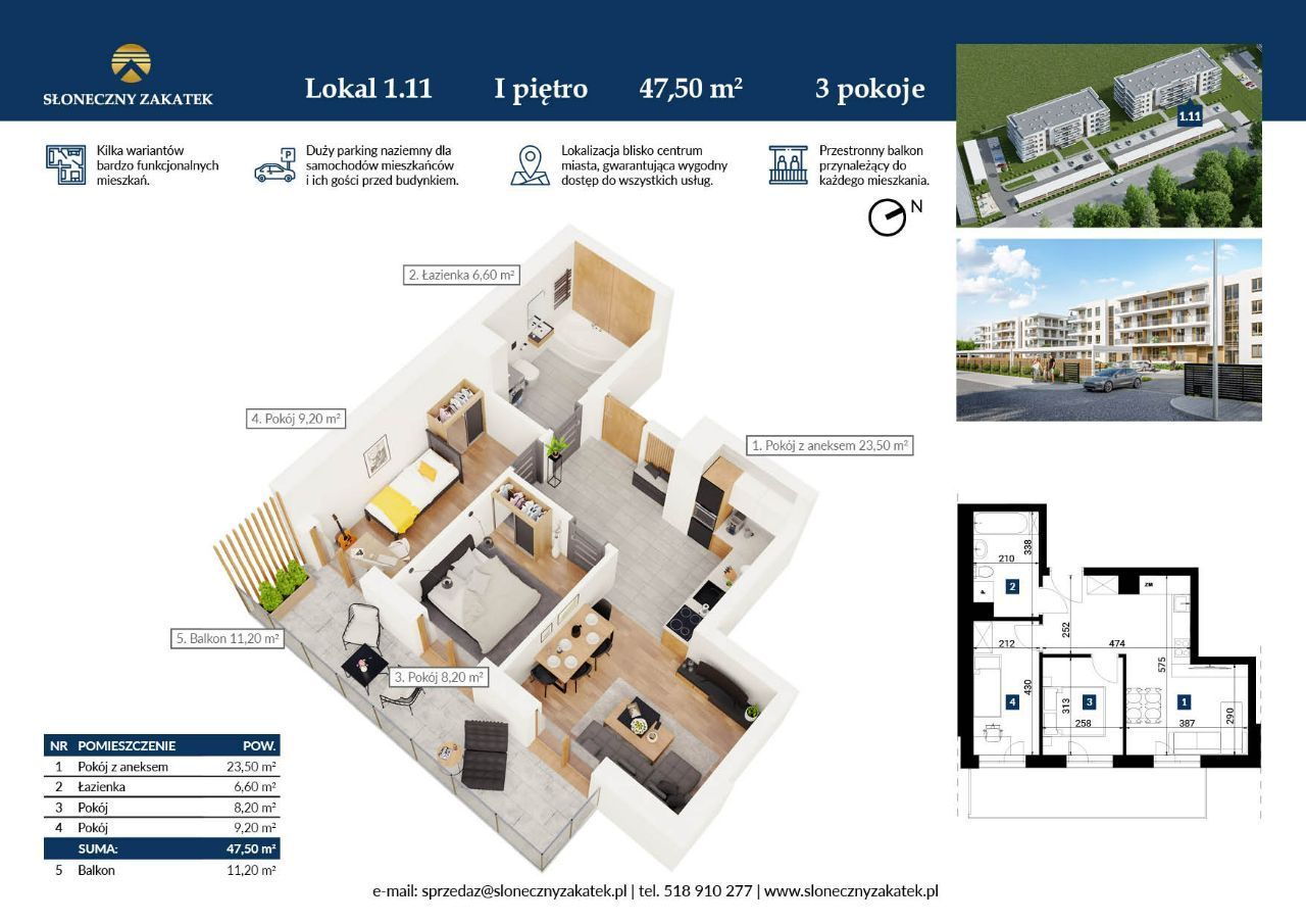 Mieszkanie | Apartament 47,5 m² | Centrum | Windy