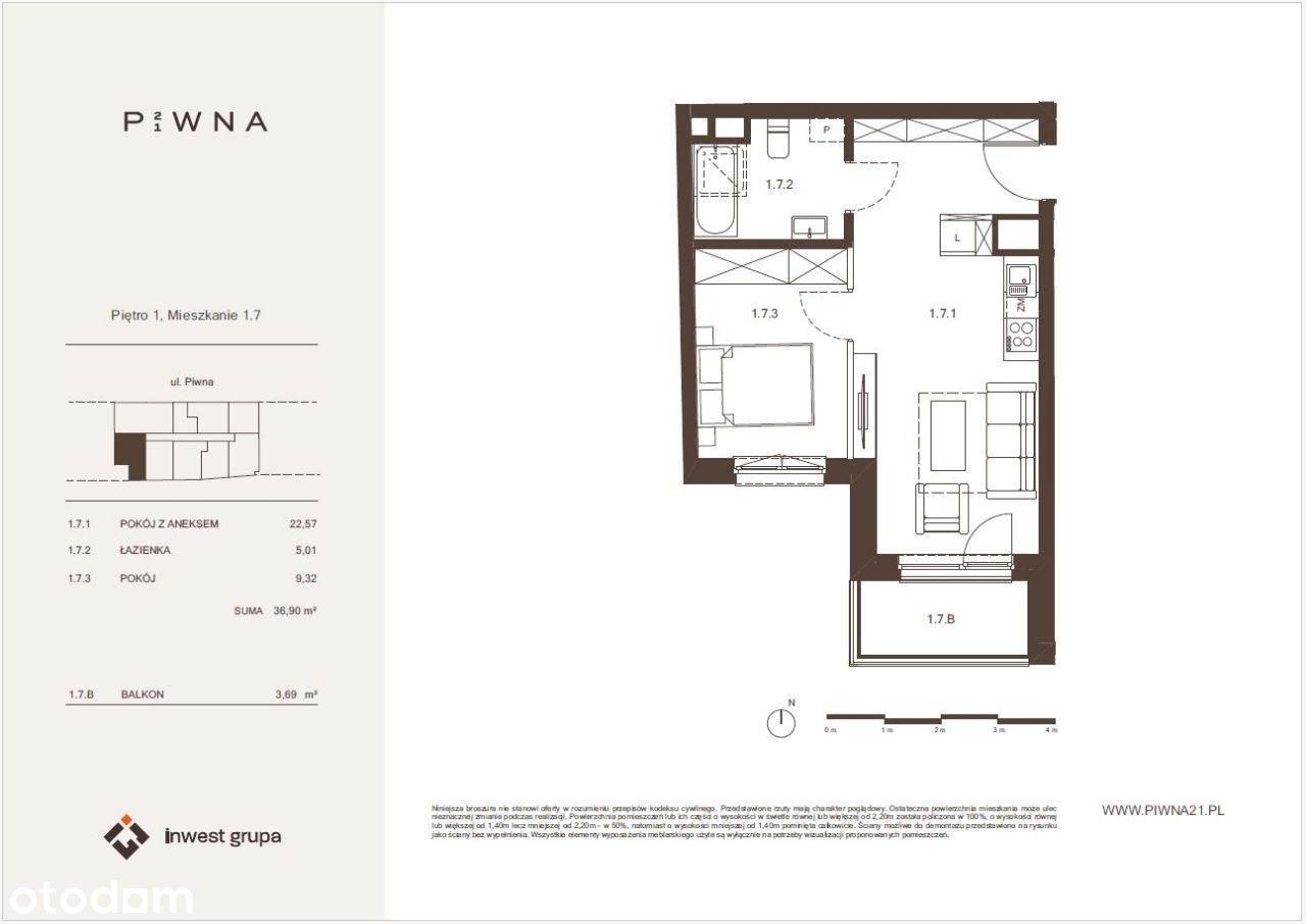 PIWNA 21- mieszkanie 1.7