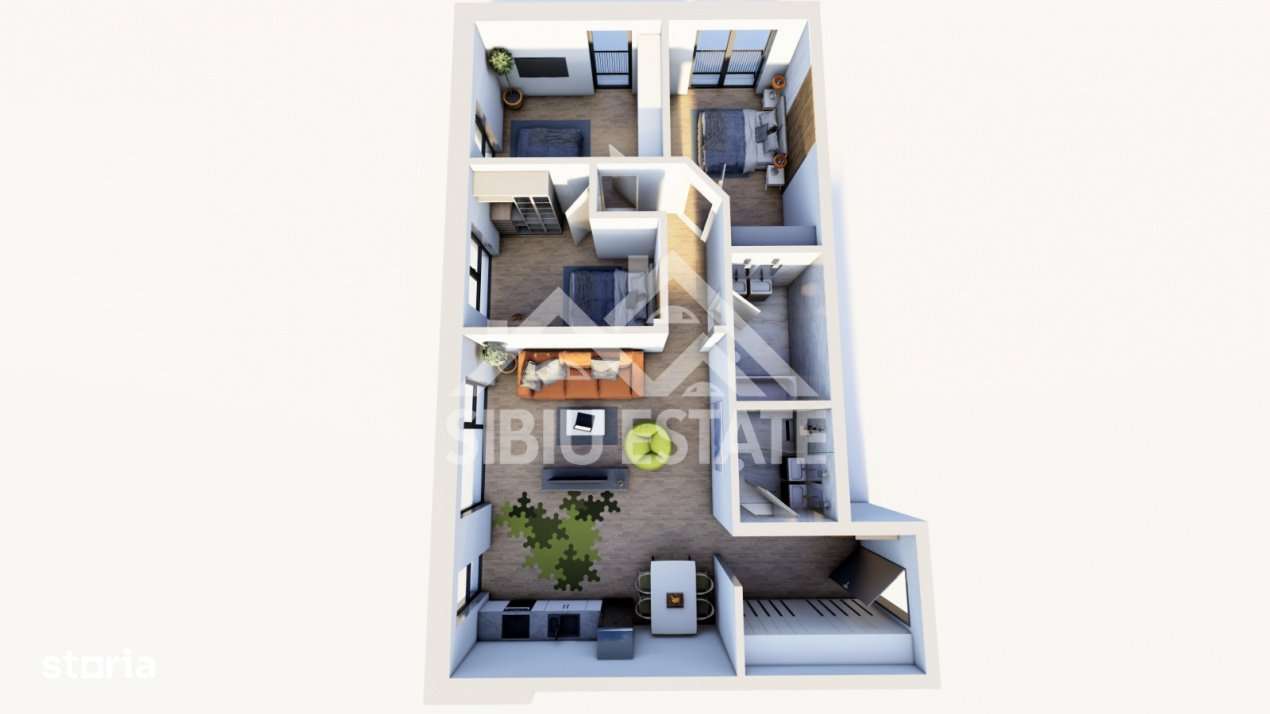 Apartament 4 camere , 95,05 mp utili , Etaj 1 , Finisaje Premium - Imagine principală: 5/6