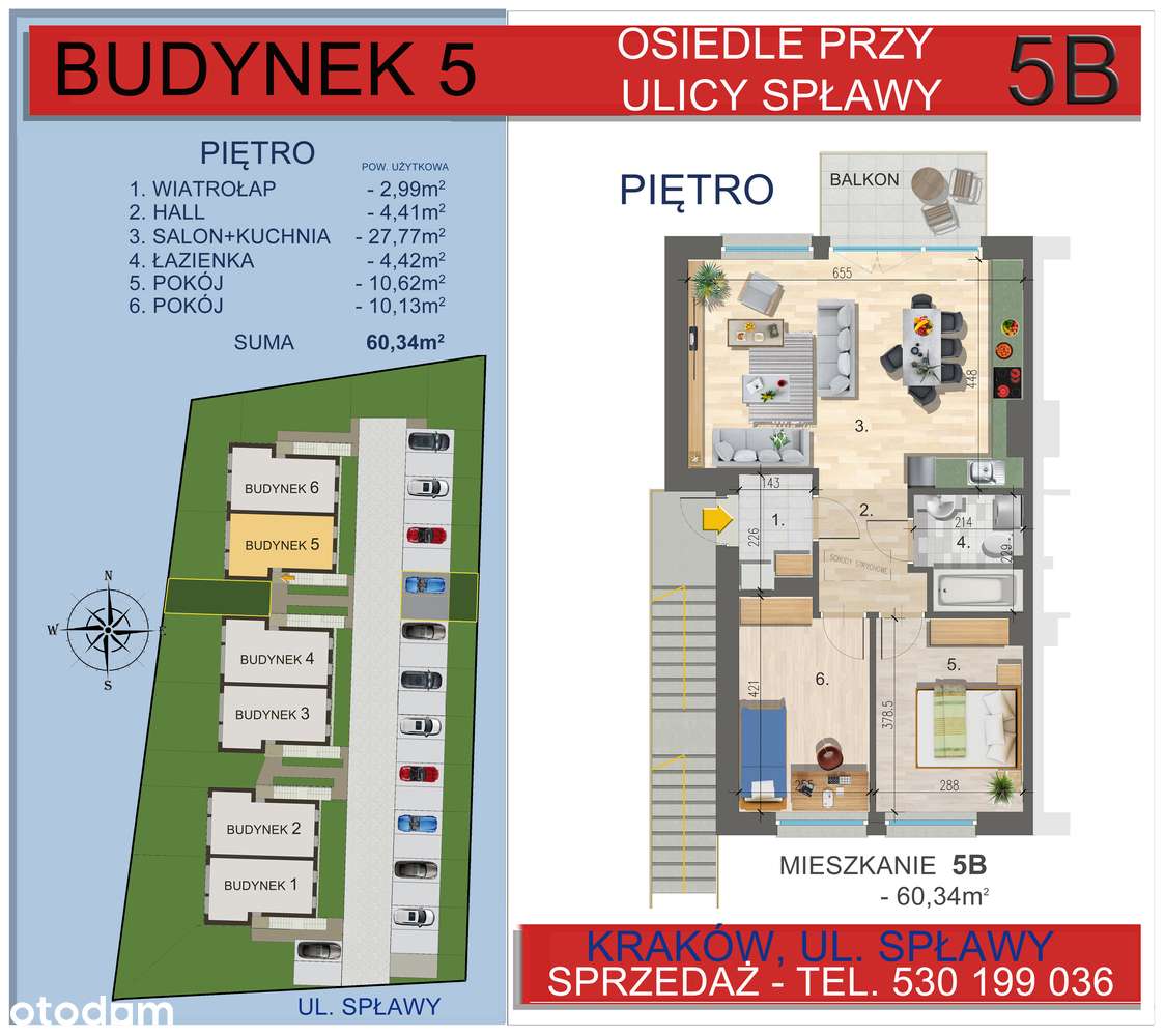Przedsprzedaż!!,Tylko 9800 zł/m2,ogródek, balkon,3 pokojowe(61m2), - Pełny obrazek: 3/13