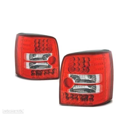 FAROLINS TRASEIROS LED PARA VOLKSWAGEN VW PASSAT B5 VARIANT 96-00 VERMELHO BRANCO - 2