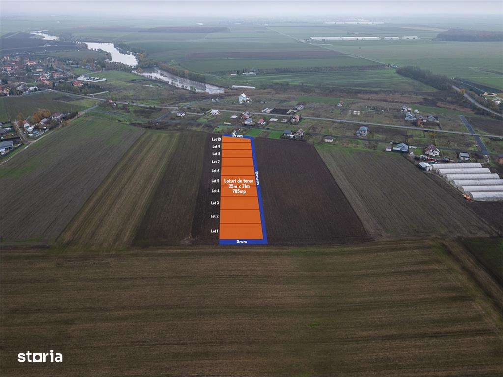 BELCIUGATELE - DN3,TEREN INTRAVILAN 785 MP,DESCHIDERE 25 ML,INVESTITIE - Imagine principală: 3/4