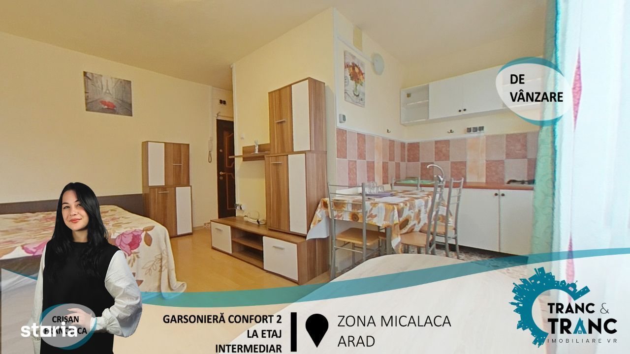 Garsonieră confort 2 la etaj intermediar,în zona Micălaca(ID:28774)