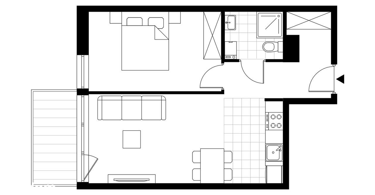 2-pokojowe mieszkanie 40m2 + balkon Bezpośrednio - Pełny obrazek: 3/8