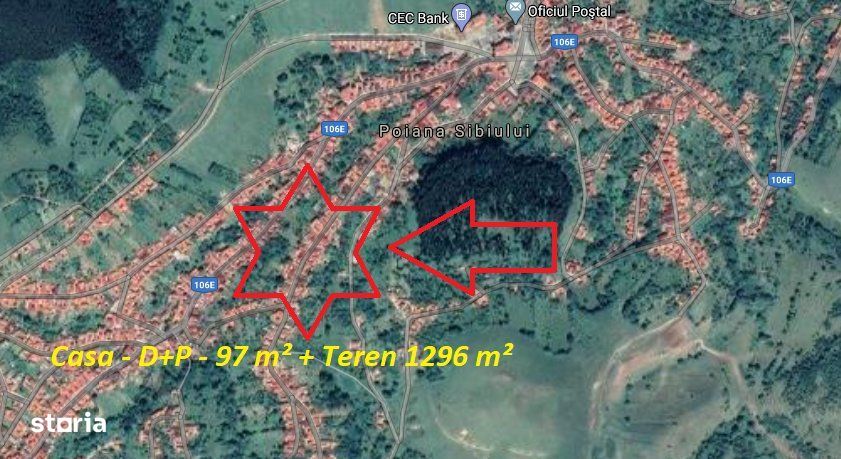Casa - D+P - 97m² + Teren - 1.296m², Poiana Sibiului|Licitatie publica