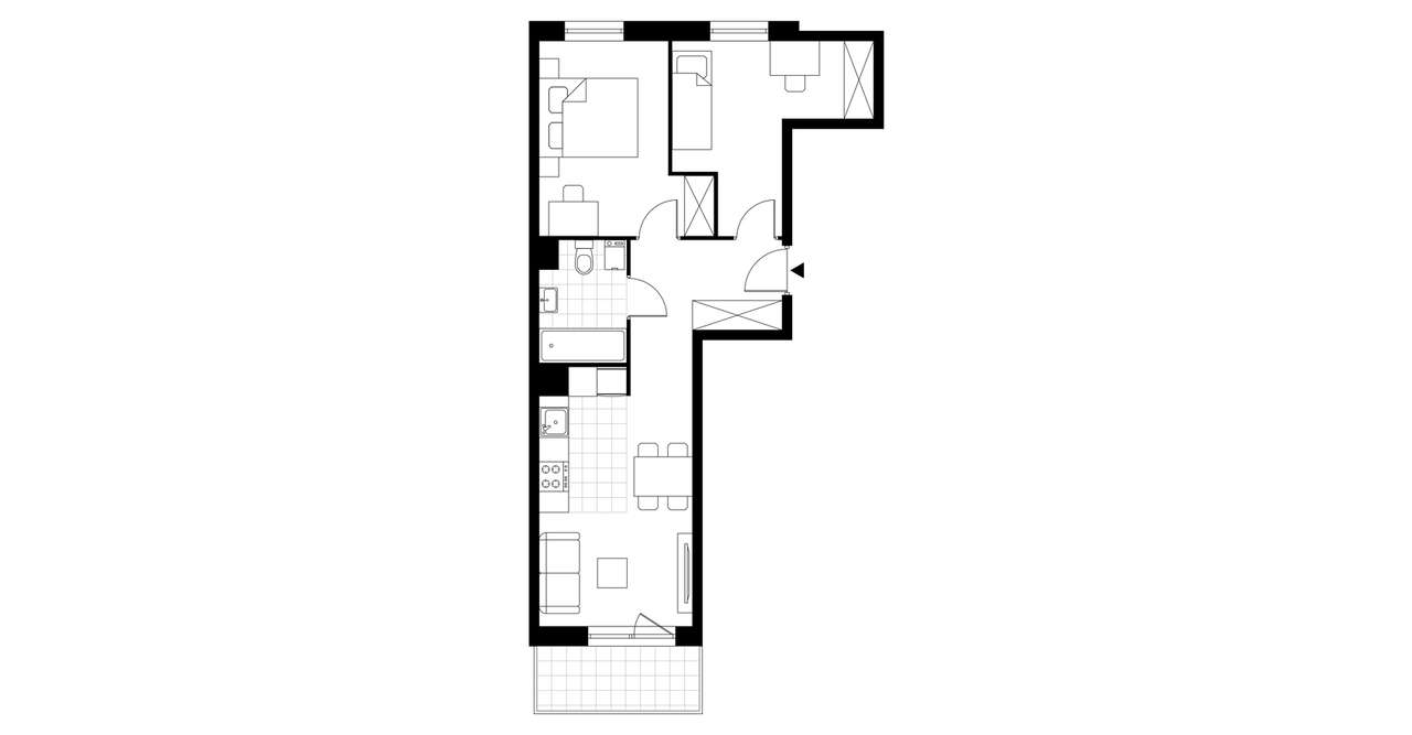 3-pokojowe mieszkanie 49m2 + balkon - Pełny obrazek: 4/7