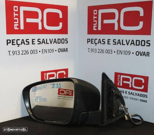 Espelho Retrovisor Esquerdo Nissan Qashqai J11 8 Fios (sem revestimento exterior) - 1