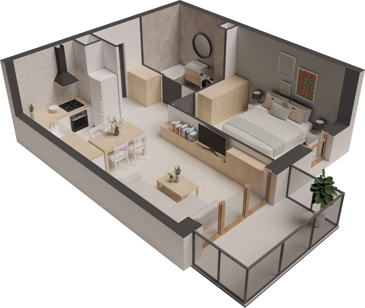 2-pokoje w nowoczesnym bloku w centrum Bielska - Pełny obrazek: 5/5