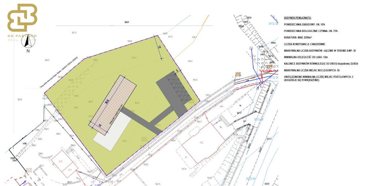 Widokowa pod domki i pensjonat, media, plan-8