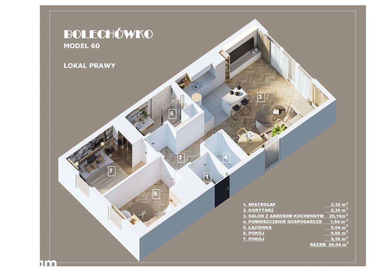 Dom, 60 m², Bolechówko-6