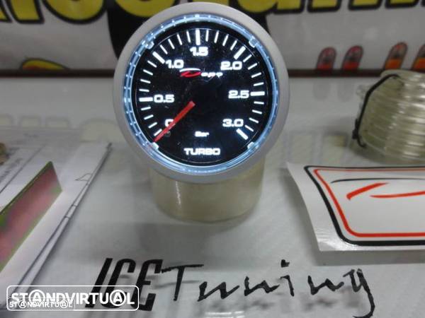 Manômetro da Pressão do Turbo 3 bar Fundo Preto c/iluminaçao led branco Depo Racing Japan 52mm de diametro c/2 anos de garantia - 5