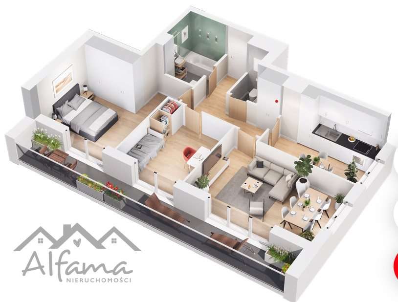 M.postojowe w cenie!|3Pok+Kuchnia|Balkon 12m2|Narożne|Słoneczne - Pełny obrazek: 4/11