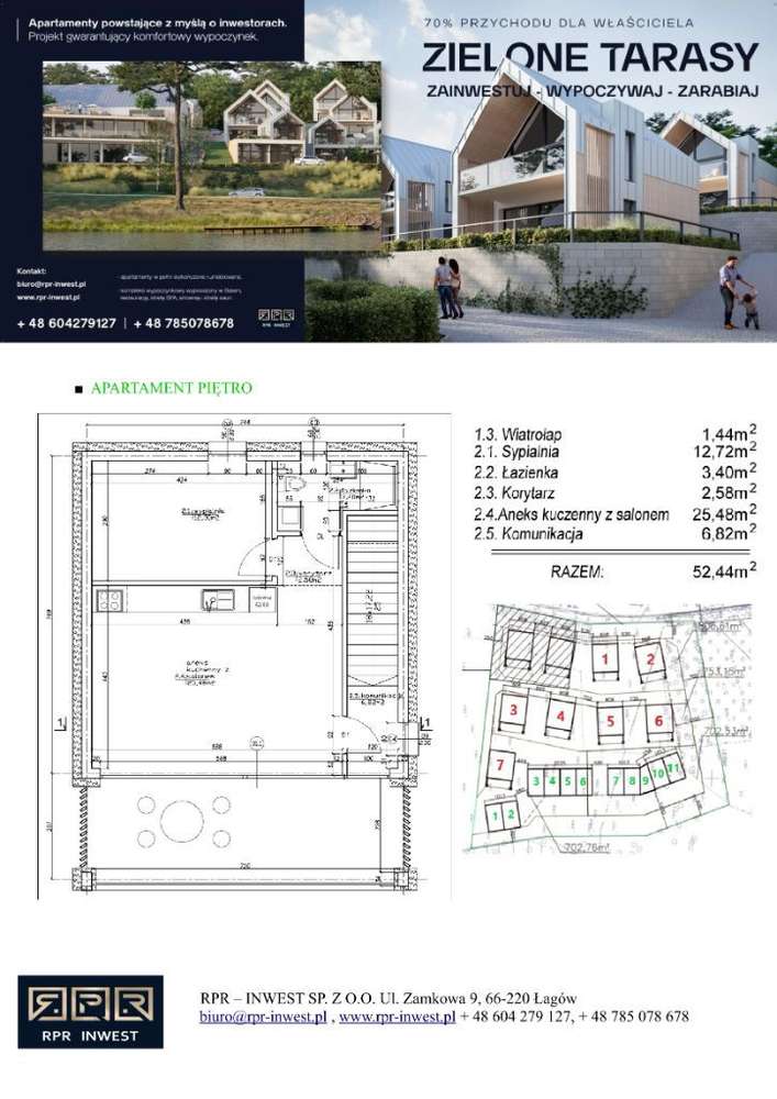Zielone Tarasy Łagów | apartament nr 8a - Pełny obrazek: 3/8