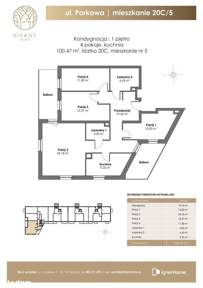 Mieszkanie 4 pok.+miejsce naziemne + komórka - Pełny obrazek: 2/9