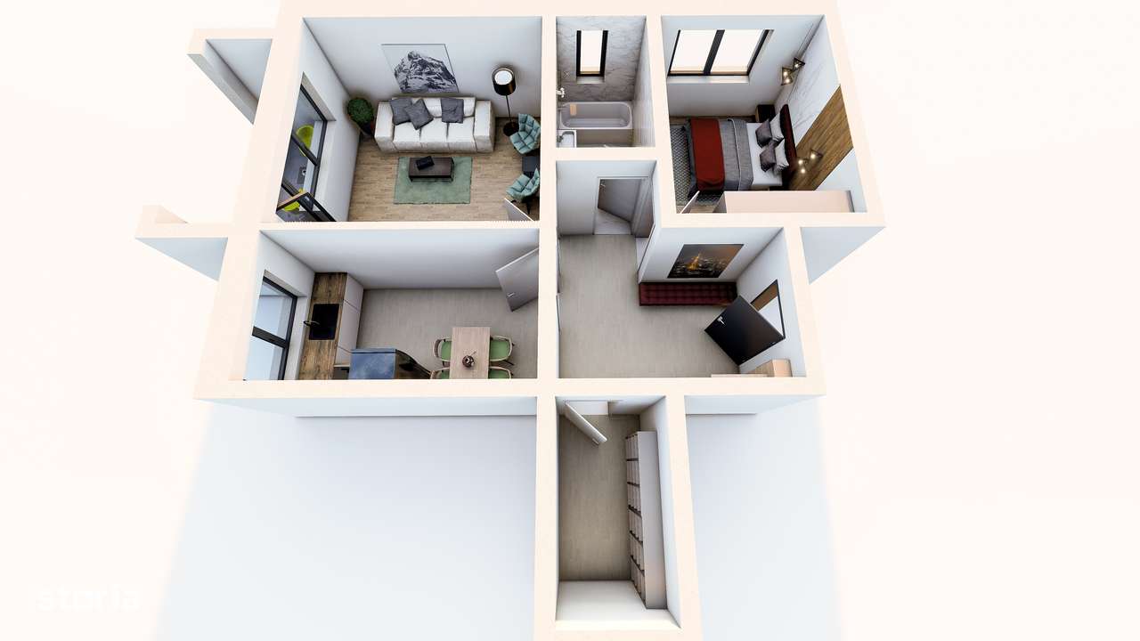 Apartament 2 camere, 60 mp, decomandat, 94 620 €, parcare inclusa.-2