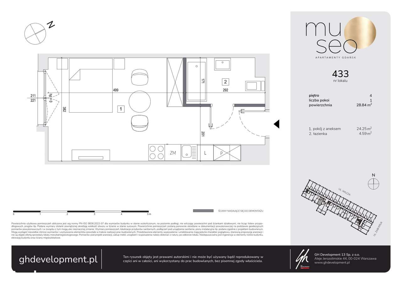 1-pokojowe mieszkanie 28m2 Bez Prowizji - Pełny obrazek: 2/7