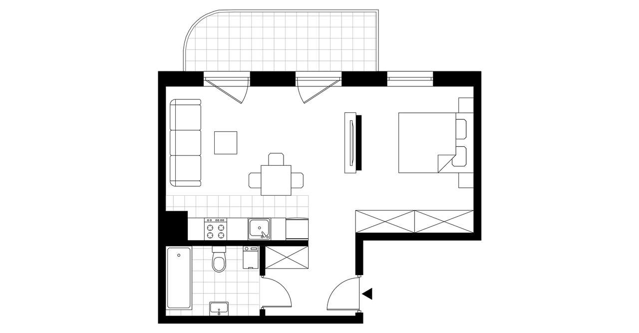 1-pokojowe mieszkanie 40m2 + balkon Bez Prowizji - Pełny obrazek: 3/8