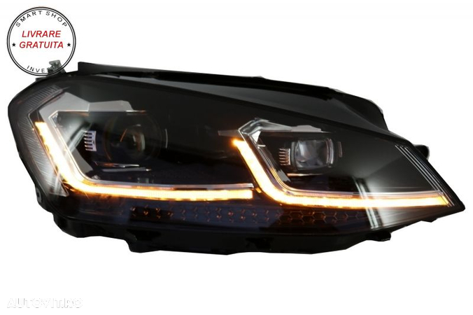 Kit Exterior Complet VW Golf VII 7 (2012-2017) cu Faruri LED Semnal Dinamic R-line- livrare gratuita - 13