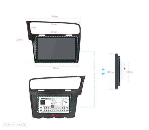 AUTO RADIO GPS ANDROID 12 ECRA TACTIL 10.1" PARA VOLKSWAGEN VW GOLF 7 - 5