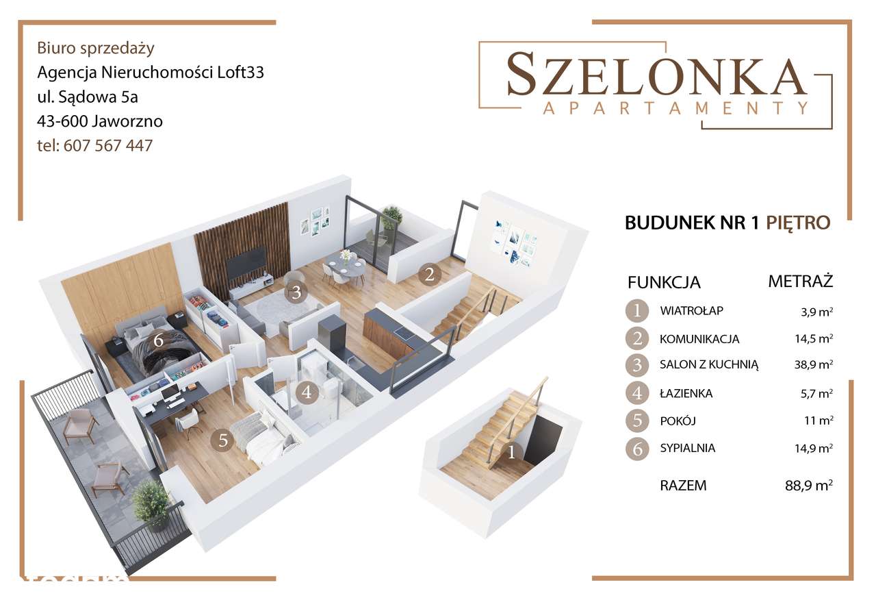 Nowoczesny apartament z tarasem i balkonem na Szelonka-5