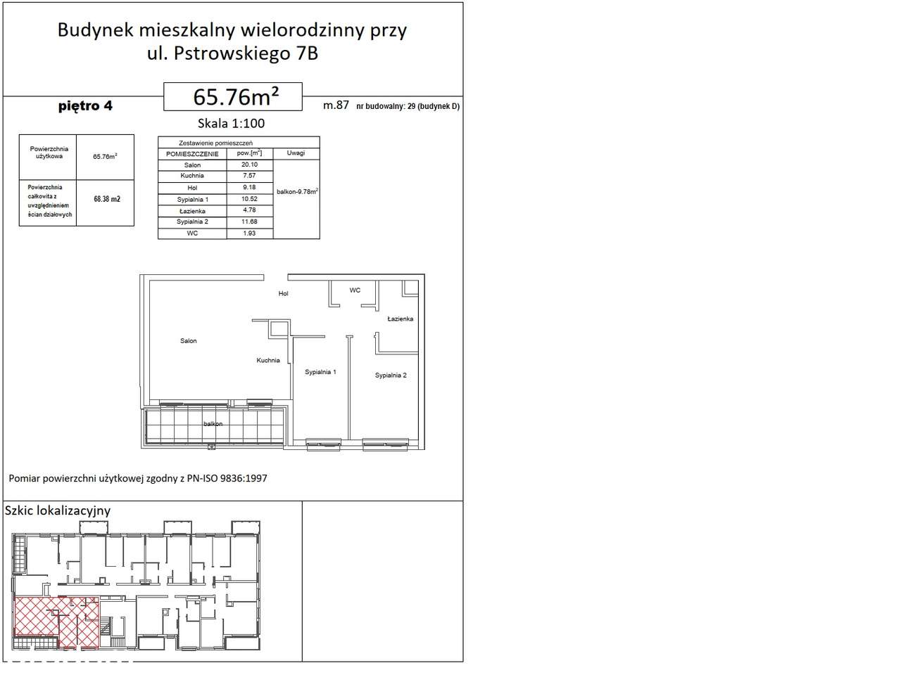 Mieszkanie 3 pokojowe 65m OSIEDLE PANORAMA PSTROWSKIEGO 7B - Pełny obrazek: 3/15