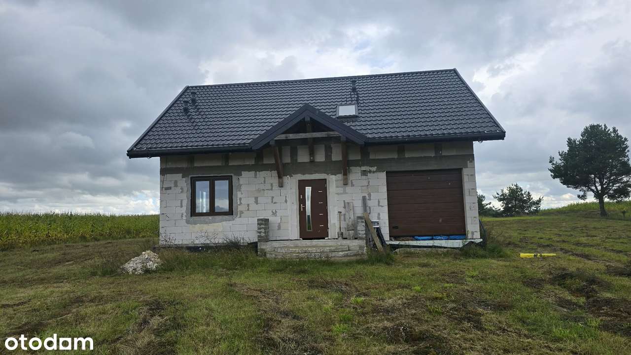 Dom z garażem do wykończenia, stan surowy zamknięty z instalacjami