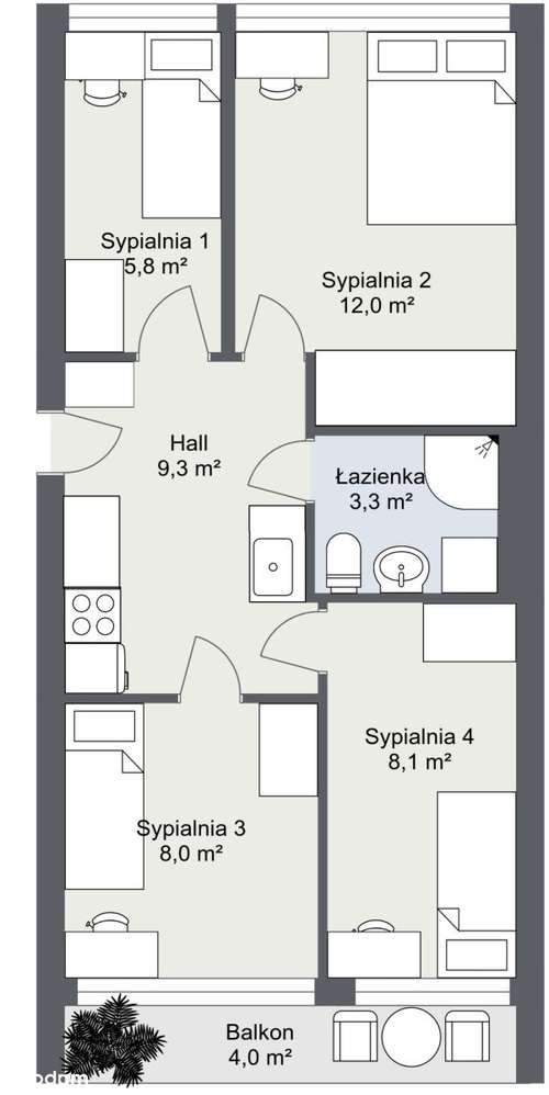 Trzypokojowe mieszkanie w Centrum-12