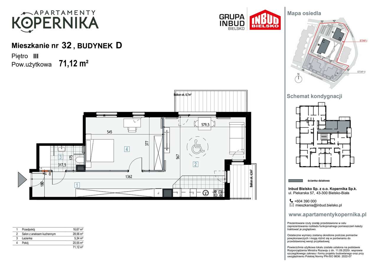 Apartamenty Kopernika | mieszkanie 2-pok. | D_32 - Pełny obrazek: 3/8