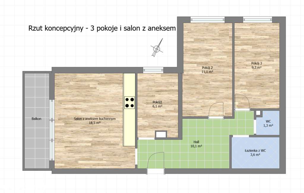 3 Pokojowe Mieszkanie z Wygodnym Balkonem-12