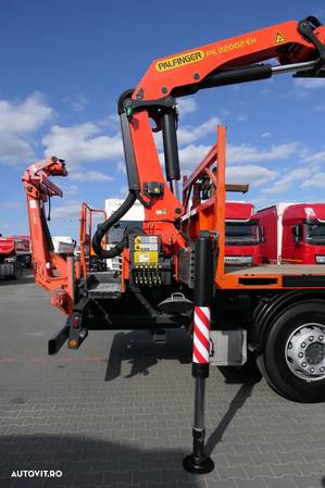 Mercedes-Benz AROCS 3240 / 8X4 / PLATFORMA 7.2m + HDS PALFINGER PK 22002 / TRIDEM / AXIE DE DIRECȚIE LIFTATOR / FURCI / RADIOCOMANDĂ - 10