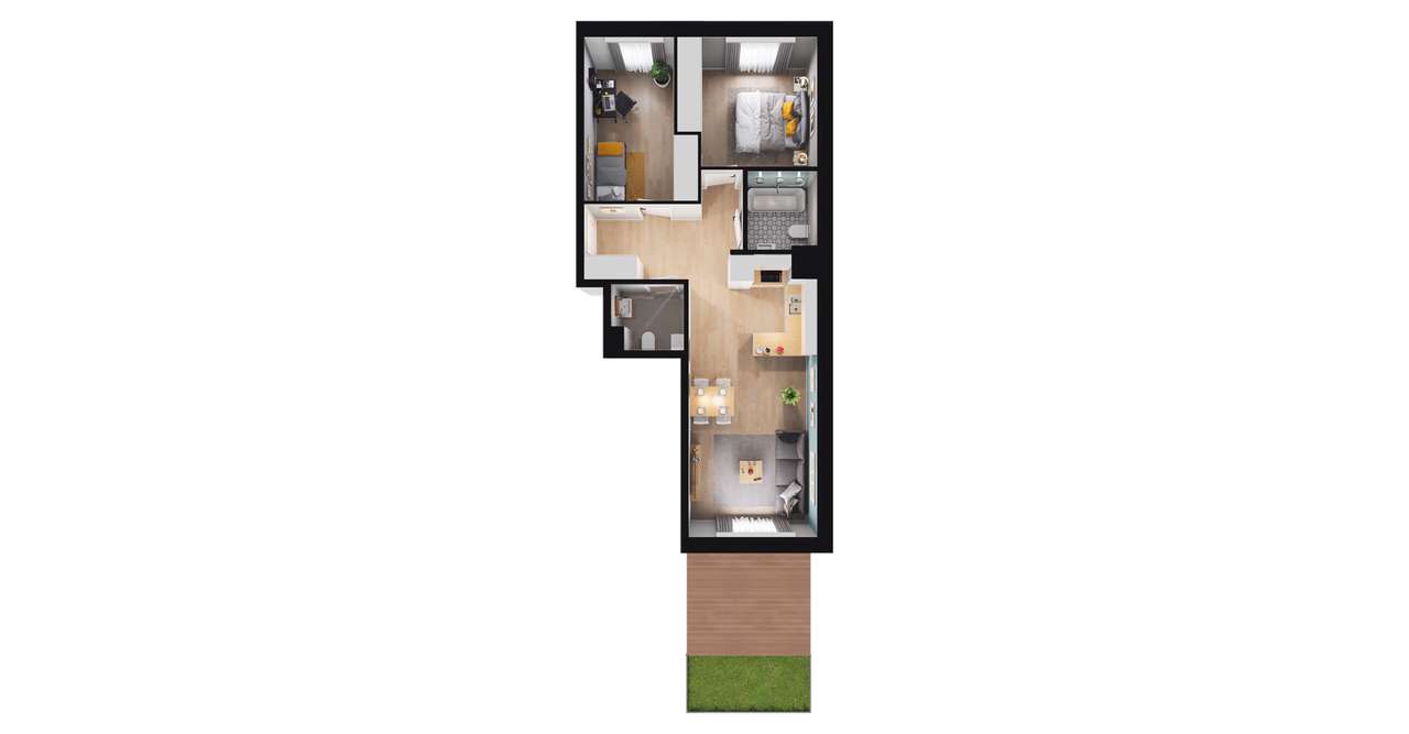 3-pokojowe mieszkanie 57m2 + ogródek Bez Prowizji - Pełny obrazek: 2/8