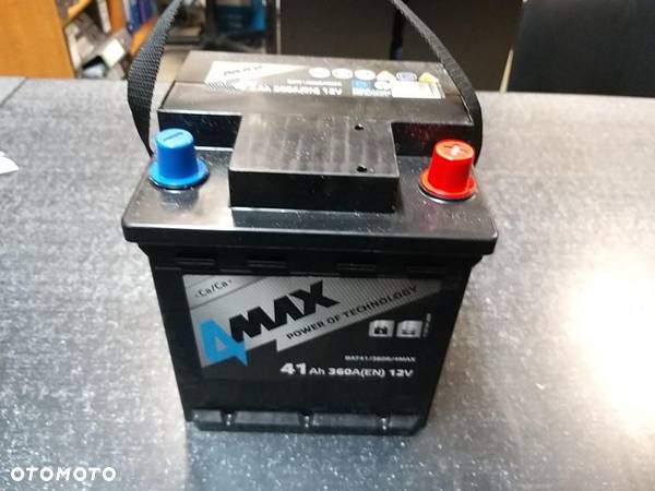 Akumulator 4MAX 12V 41Ah/360A (P+ biegun standardowy) 175x175x190 B13 - stopka o wysokości 10,5 mm - 1